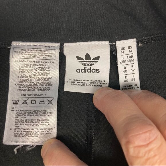 ADIDAS Sz M Tre-Foil Back of Leg Leggings Tights Light Compression High Rise - Picture 6 of 6